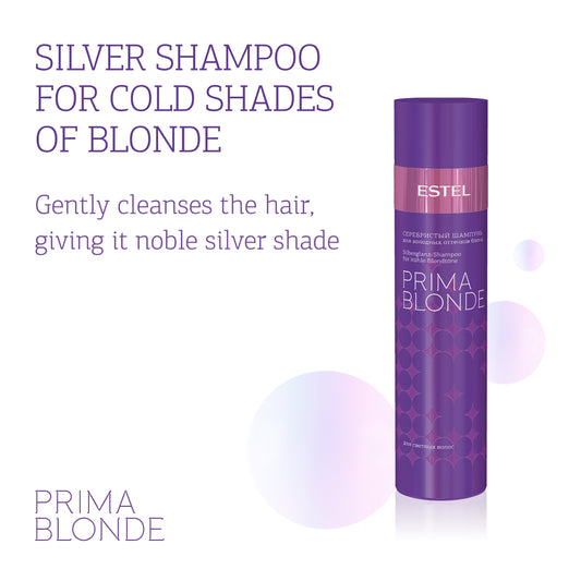 ESTEL PRIMA BLONDE Silvery shampoo for cold shades of blonde